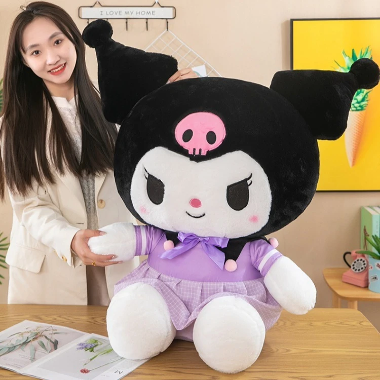 

50/65CM Big Size Sanrio Kawaii Kuromi Plushies Cartoon Anime Peluche Ornament Comfortable Soft Doll Children's Toy Plush Gifts