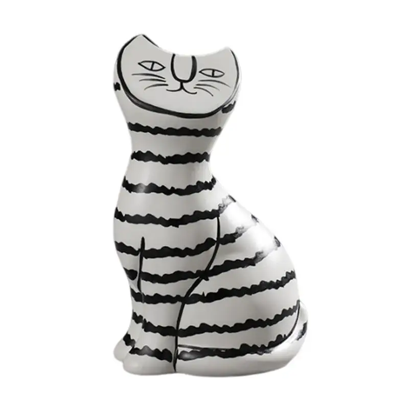 

Ceramic Cats Tabletop Ornaments Ceramic Craft Statue Kitten Animals Porcelain Decorative Collectible Figurines For Home Offices