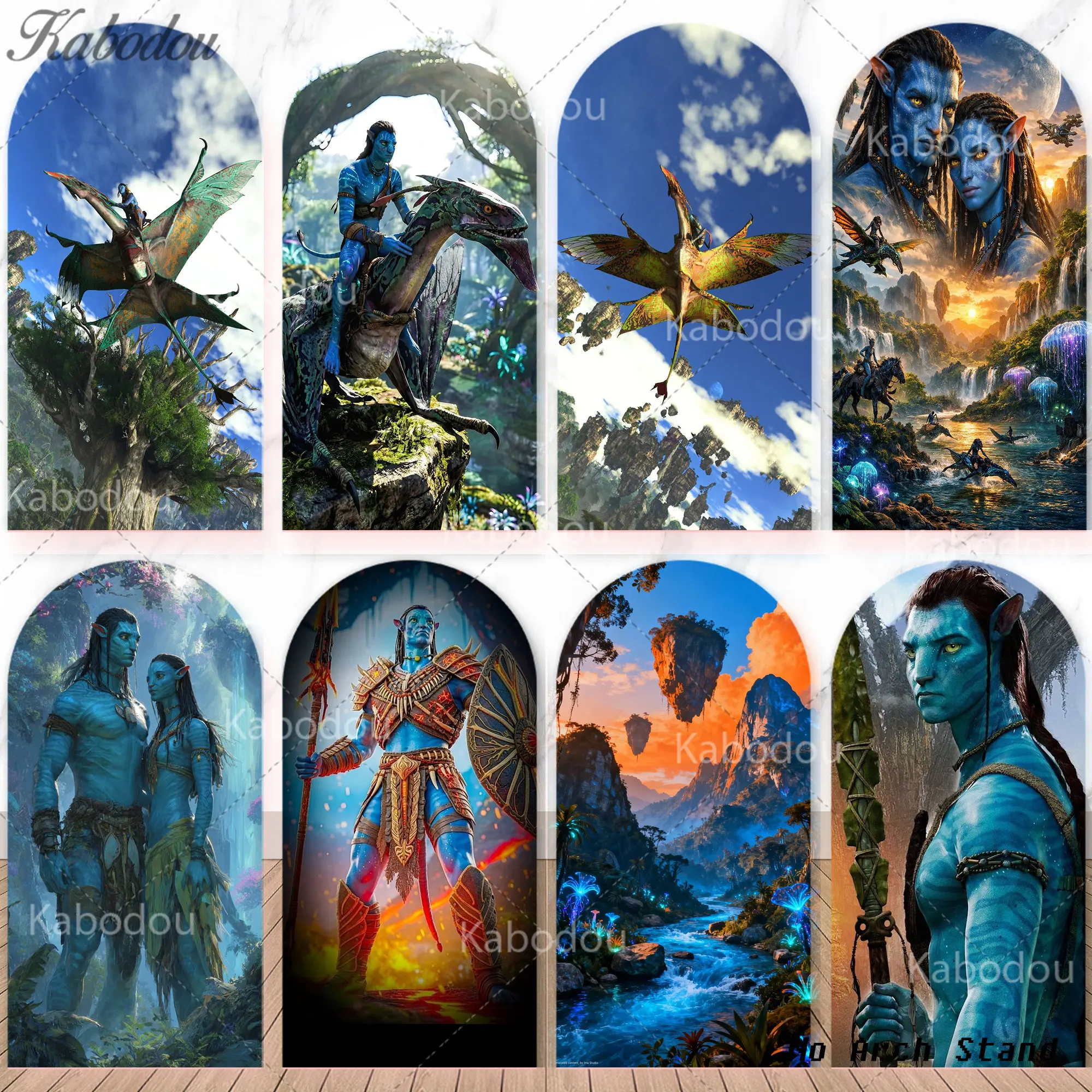 Funda de Fondo con Diseño de Arco para Avatar, Decoración de Fiesta de Cumpleaños para Niños y Niñas, Póster para Baby Shower, Accesorios de Fondo para Estudio de Fotografía, Tela Elástica