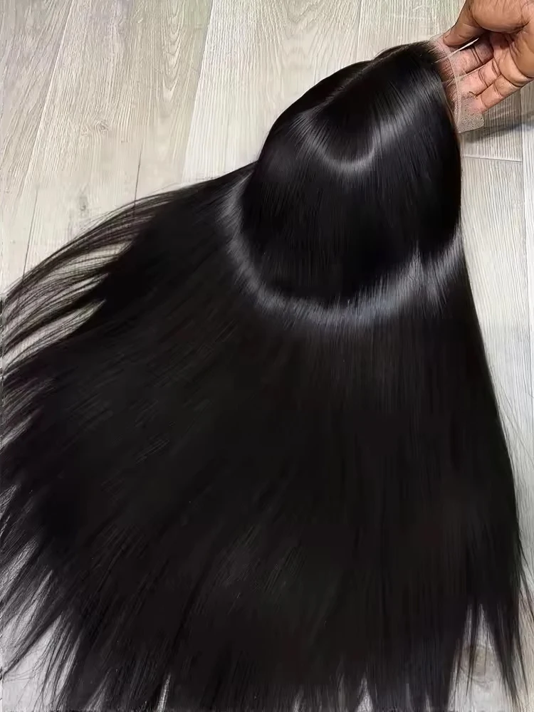 Pelucas de Cabello Humano con Frente de Encaje Recto HD 13x6, 300 de Alta Densidad, Brasileñas, 40 46 Pulgadas, Pelucas con Frente de Encaje 13x4 para Mujer, Pre-Arrancadas