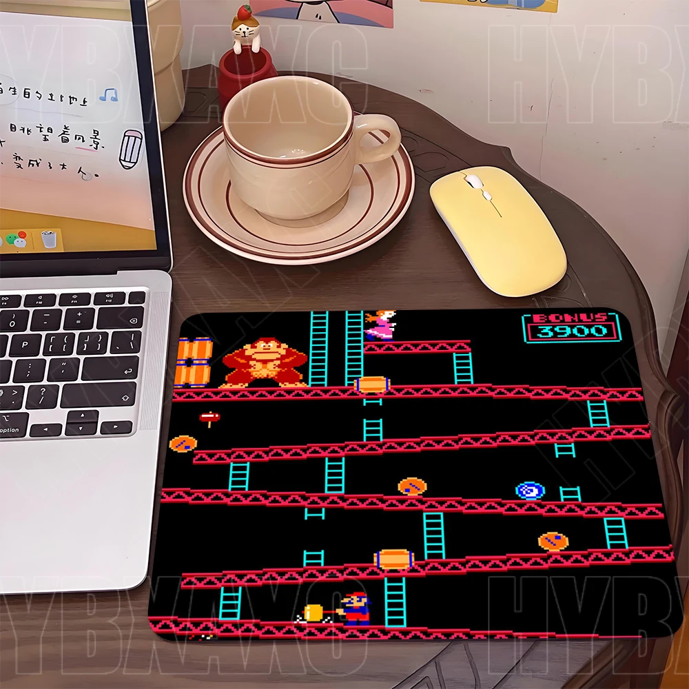 

XS Donkey Kong Коврик для мыши Квадратный нескользящий резиновый коврик для мыши с прошитыми краями Аркадная игра Коллаж Игровой компьютер ПК Настольный коврик
