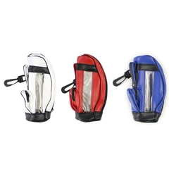 Bolsa transporte para bola golfe PU Couro Bolsa armazenamento golfe Mini Bolsa armazenamento bolsa golfe