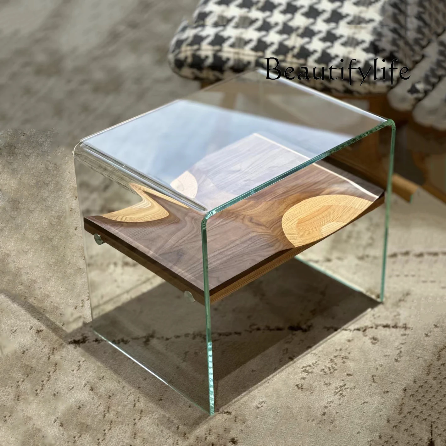 

Italian glass bedside table creative bedroom side few designer side table