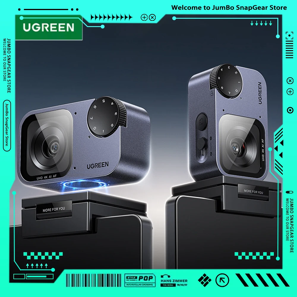 UGREEN FineCam Pro AI Smart PC 4K Webcam Auto Framing PDAF Focu Gesture Control AI Noise-Canceling Mic for Streaming Camera