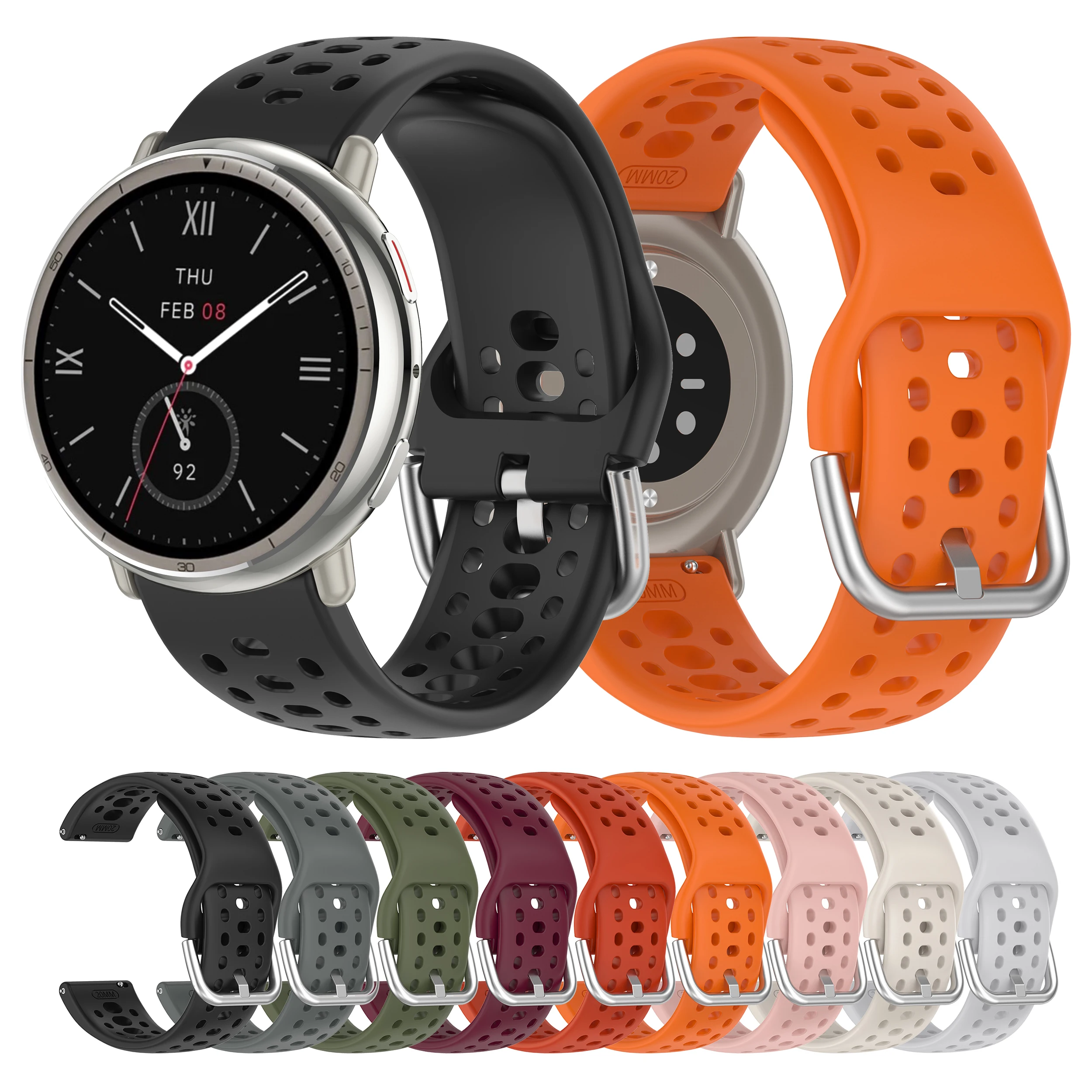 Bracelet en Silicone pour montre intelligente Huami Amazfit Active 2/Active 2, carré