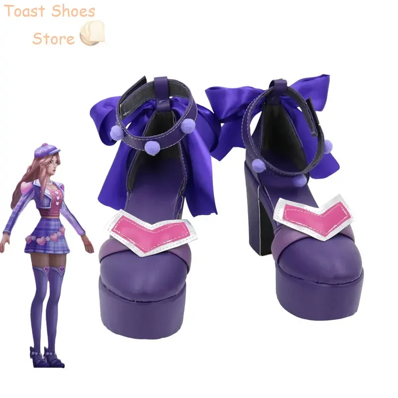 Caitlyn Cosplay Shoes LOL Valentine's Day Heartache & Heartthrob Cosplay Props Halloween Carnival Boots Anime Shoes Costume Prop