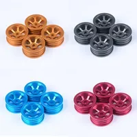 4PCS 1/28 RC Model Toy Rubber Tire Tyre Upgrade Accessories Fit for WLtoys k989 k969 RC Car Parts Aluminum Wheel Hubs Tires