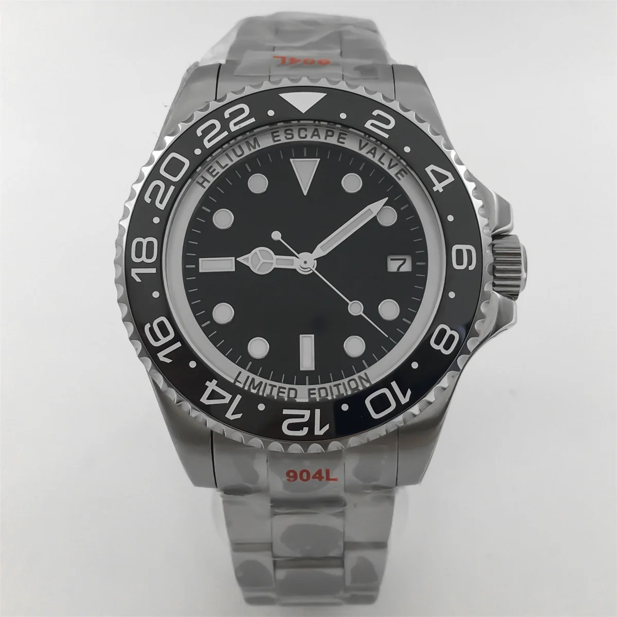 Bliger NH35A C3 Lumen Hands 43mm automatic Men's Diving Watch 100m waterproof sapphire glass ceramic bezel stainless steel strap