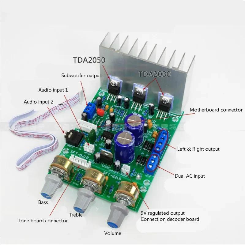 SOTAMIA TDA2030 서브우퍼 2.1 앰프 오디오 보드, 파워 앰프 스피커, 미니 앰프, DIY 스마트 홈, 15W x 2 + 30W