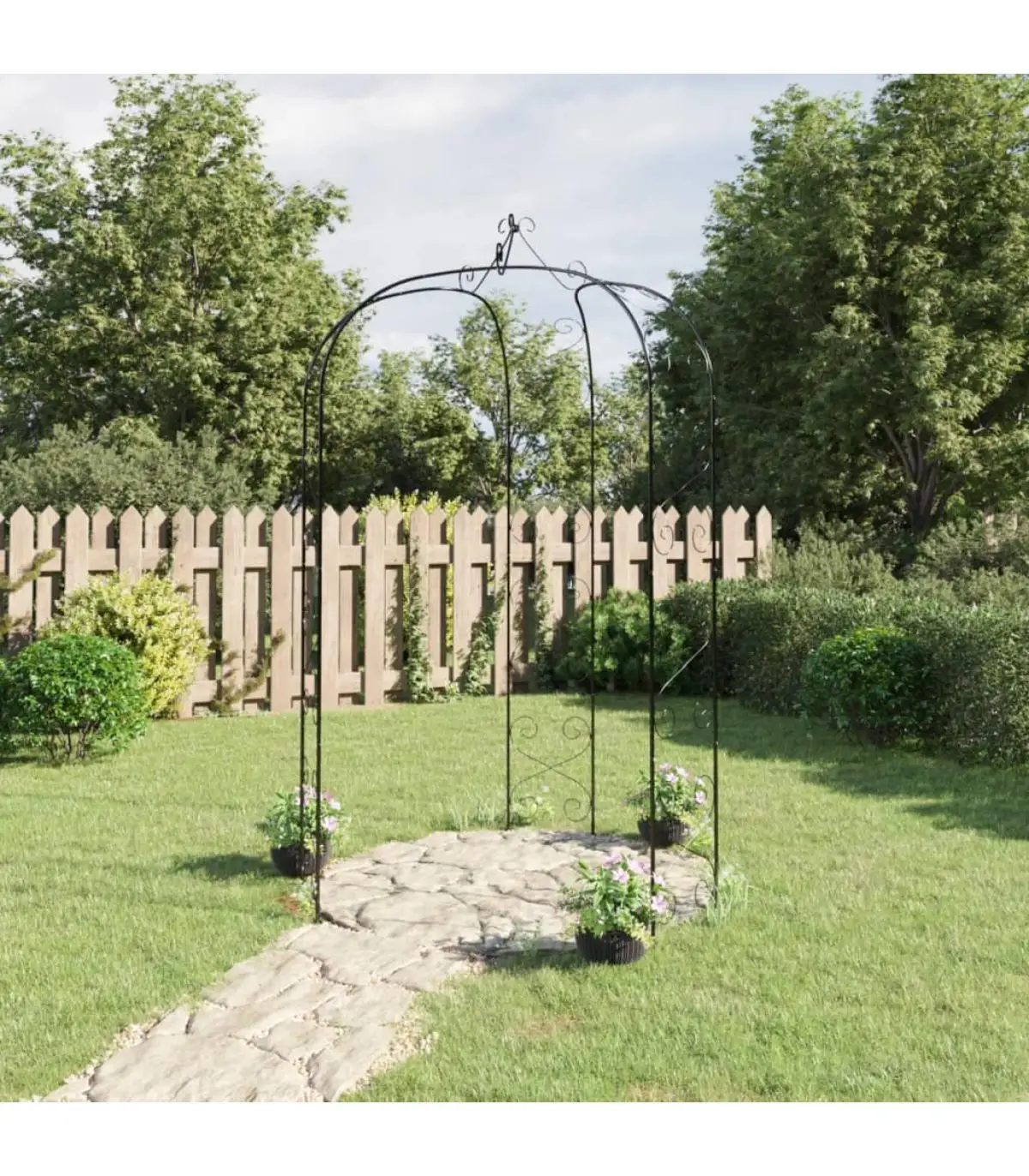 Garden arches garden arches garden arches black steel arch Ø 180x255 cm