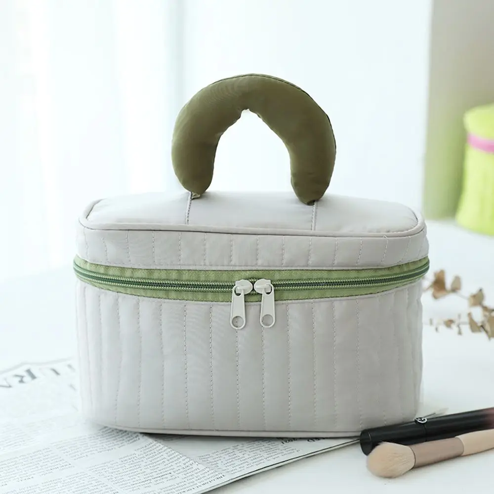 

Vintage Man Fashion Nylon Contrast Color Square Women Cosmetic Bag Makeup Case Travel Toiletry Bag Storage Bag