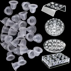 Acrylic Tattoo Ink Cup Stand Holder Permanent Makeup Microblading Pigment Tattoo Storage Caps