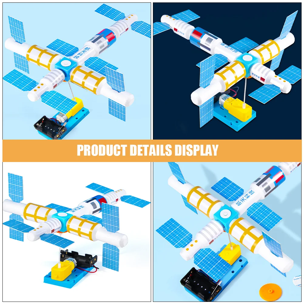子供のためのプラスチック宇宙船科学キット,教育実験玩具,衛星モデル