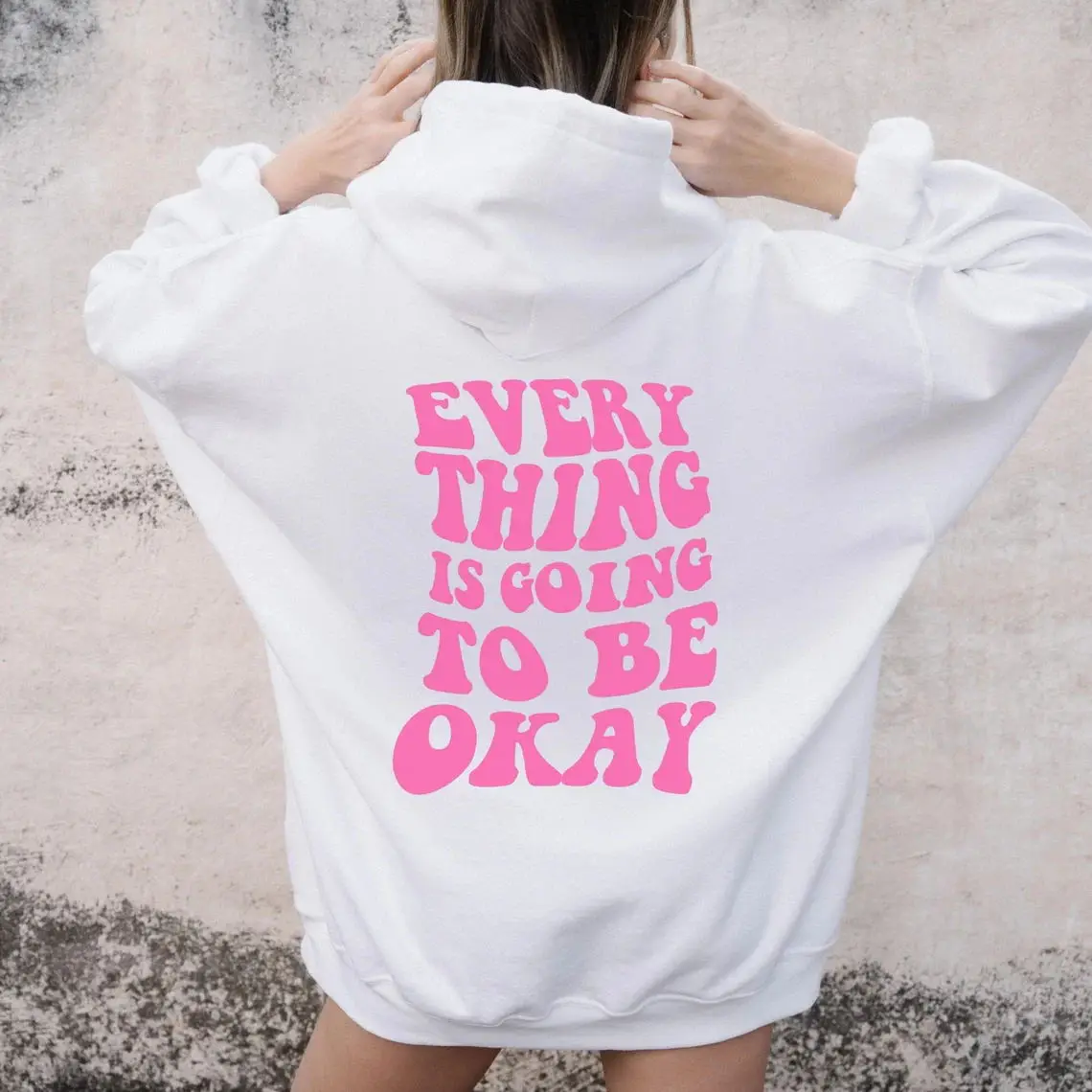 every thing is going to be okay cute Hoodie Women Hoody Sweatshirts Pullovers quote unisex pure cotton top jumper casual hoodies