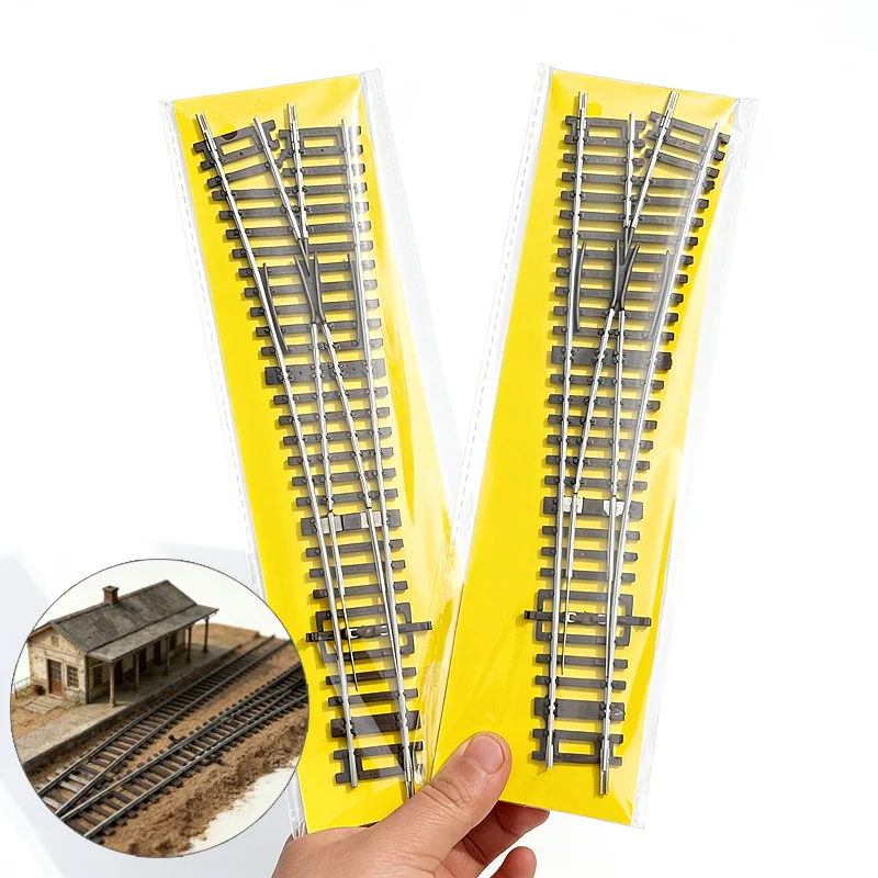 Rails de train miniature à l'échelle HO 1/87 en nickel-chrome, alimentés électriquement, modèles de voies simulées droites, courbes et déviateurs
