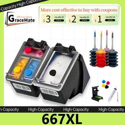 667XL Recargable Cartridge for HP Deskjet Plus Ink Advantage 6075 6475 6476 1275 2374 2375 2376 2775 2776 Printer hp667 Cartucho