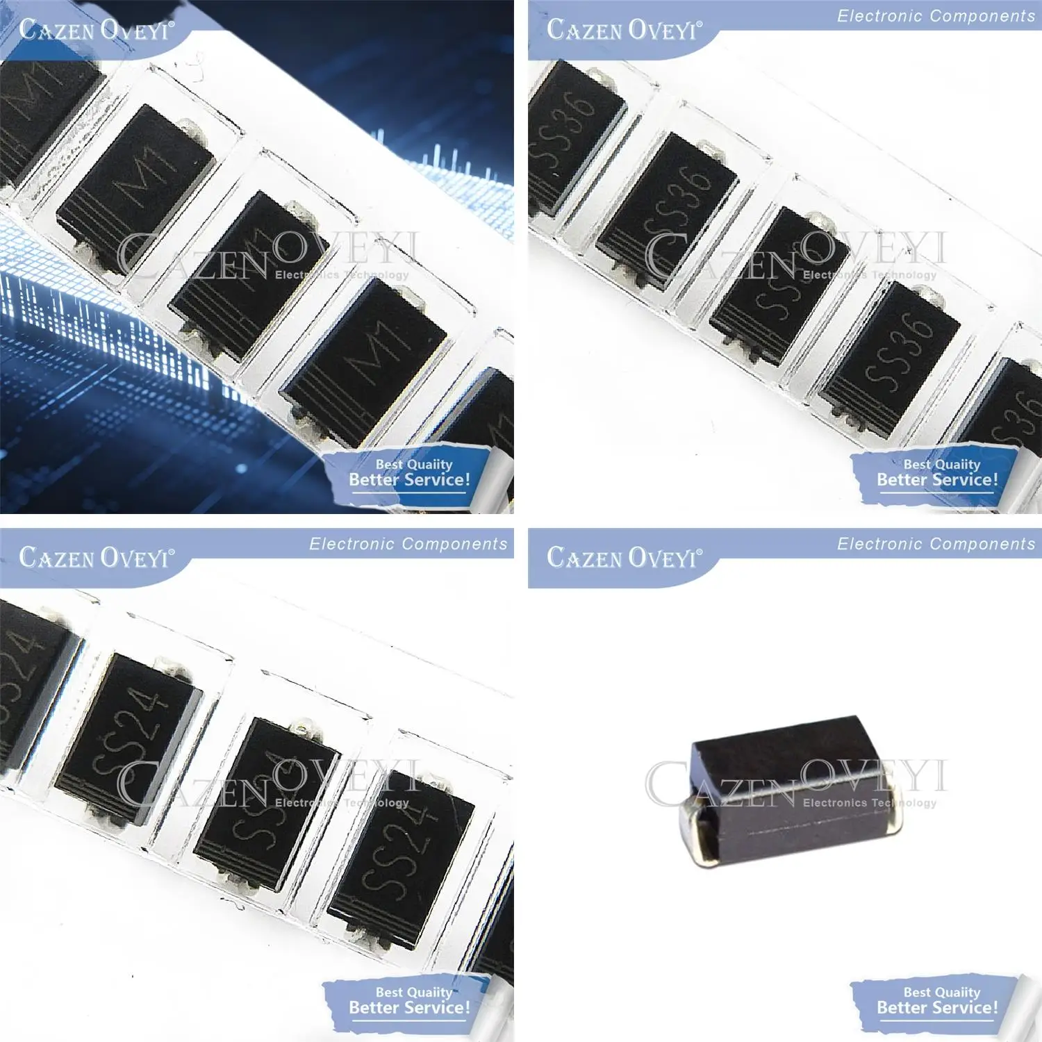 SR360 SMA SR240 SS24 1N4001 M1 SR2100 SS210 DO-214AC