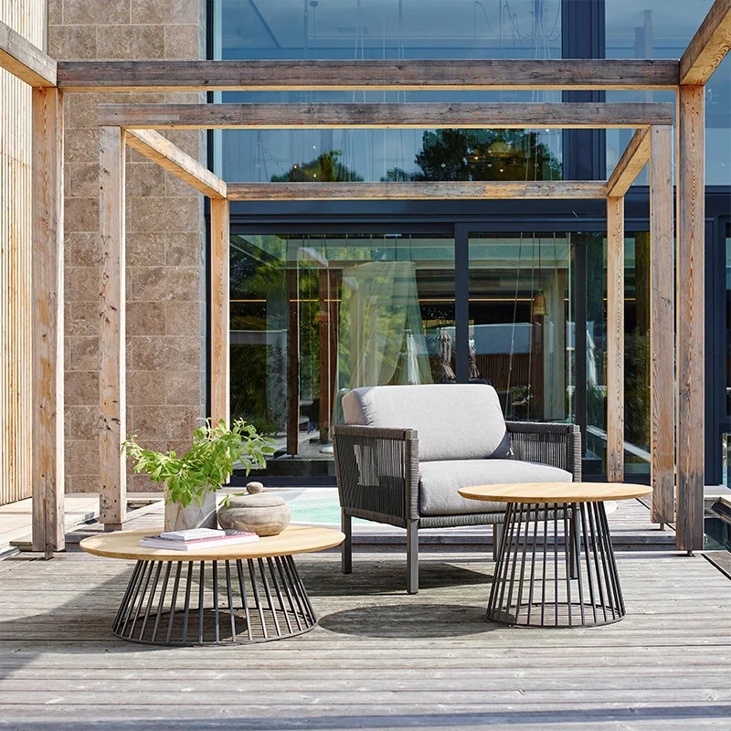 ！@High-End Modular Patio Sofa Set Modern Design Eco-Friendly Durable Weather-Resistant Rope Weave Plush Cushions Garden Sofas fo