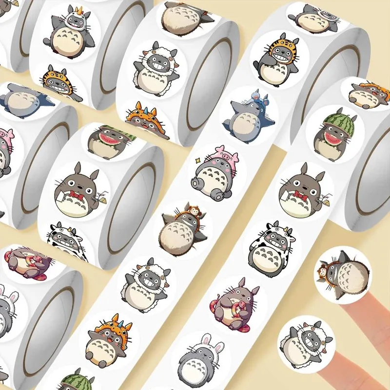 

500PCS Totoro Cute Stickers Art Supplies Kawaii Cartoon Anime Derivative Peripherals Packaging Closure Sticker Unisex Party Gift