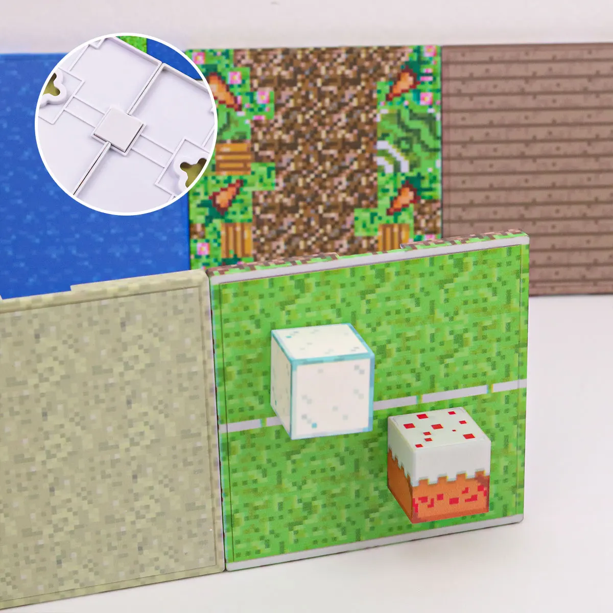 Magnetyczna płyta bazowa z wieloma płytkami bazowymi pasującymi do moich magnetycznych klocków konstrukcyjnych DIY dla dzieci.