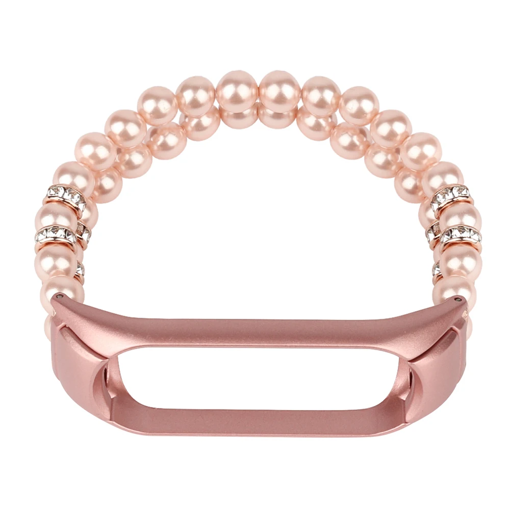 Pink Pearl Mi Band 5 6 Bracelet Jewelry Watchband Strap for Xiaomi Mi Band 6 Wrist Band for Miband 6 Wristband Loop Elasticodel