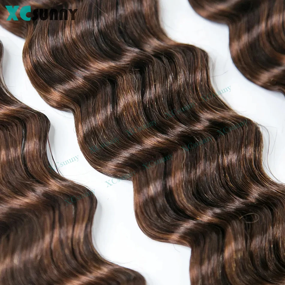 Cabello humano a granel para trenzar 4 27 30 extensiones de cabello trenzado humano ondulado profundo para trenzas bohemias extensiones de cabello humano rizado sin trama