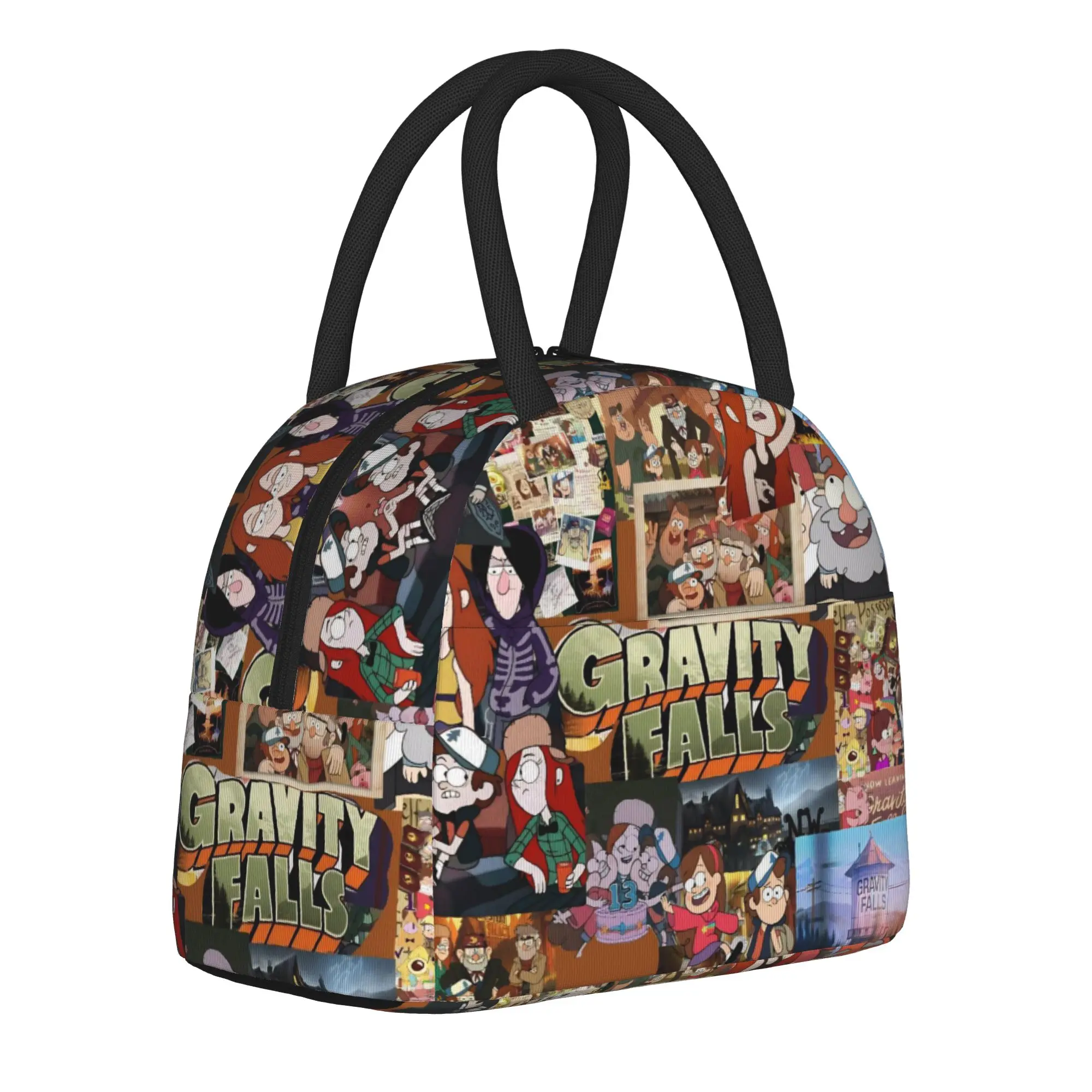 G-Gravity Falls Thermal Insulated Lunch Bag for Travel  Portable Food Bag Men Women Cooler Thermal Food Box