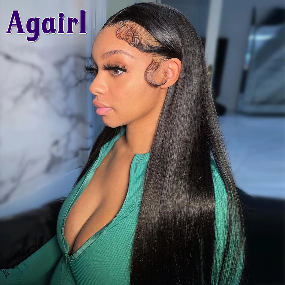 13x6 13x4 Straight Lace Frontal Wig Black With Silver Gray Highlight Lace Front Wig Pre Plucked 5X5 Lace Closure Human Hair Wigs