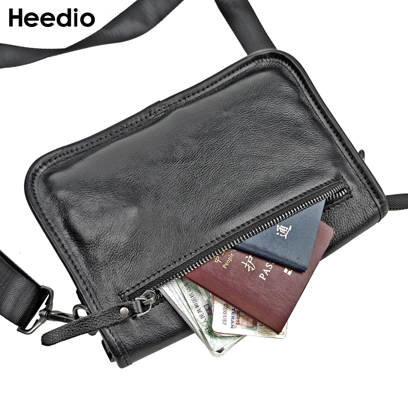 Casual Male Crossbody Bag Genuine Leather Men\'s Wrapped Flap Shoulder Bag Casual Cowhide Sport Travel Messenger Bags Sling Pack