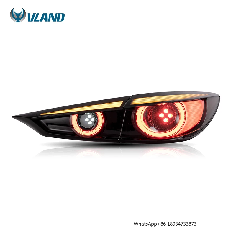 

VLAND LED Taillights Rear Tail Lamp 2013- 2017 2018 Assembly 4 pcs Sequential rear lamp Smoke sedan For Mazda 3 Axela