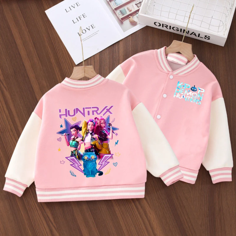 Kpop Dämon Hunter Baseball Uniform Kinder Nette Rumi Mira Zoey Jacke Kinder Frühling Herbst Lange Ärmel Mantel Mädchen Kleidung Geschenke