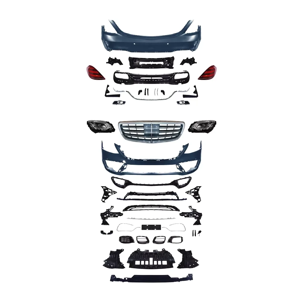 

SXLL Высококачественный S-Class W222 (2014-2017) обновленный комплект 63, передний и задний бампер, боковая накладка, задняя губа