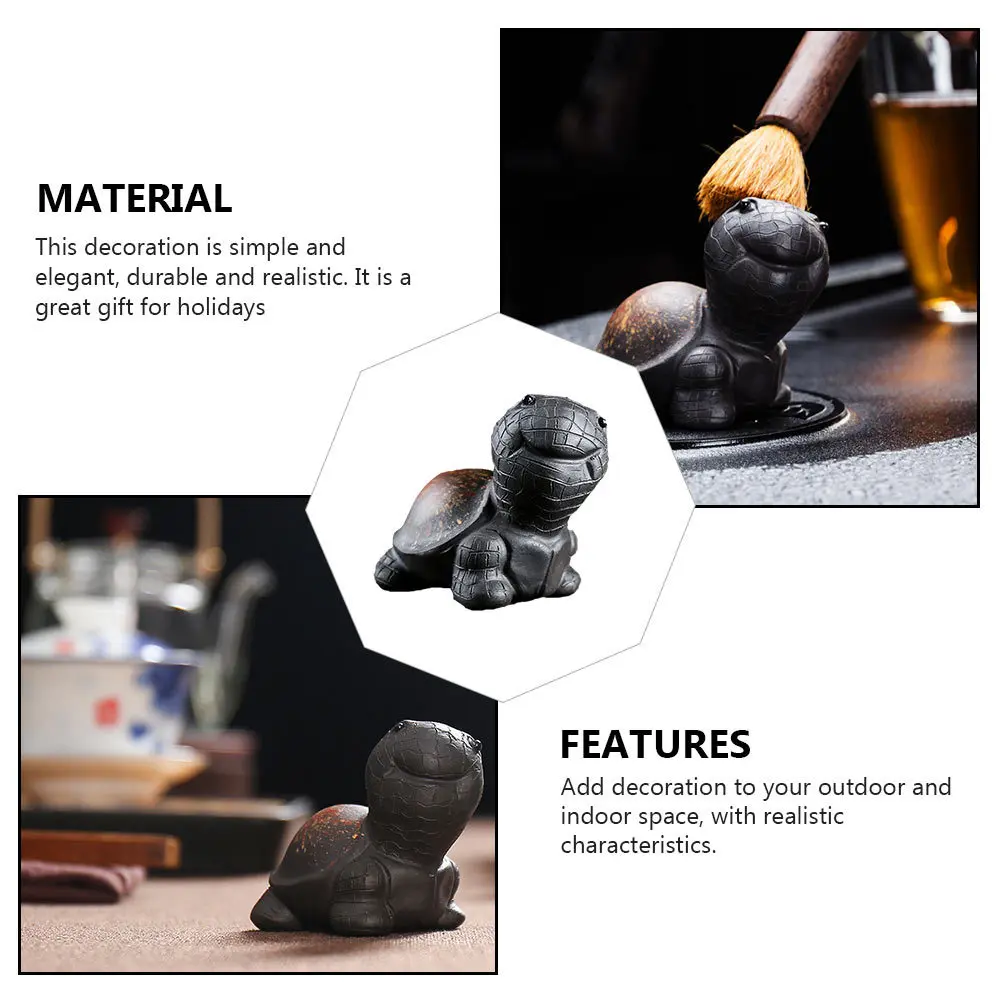 

1Pcs Tea Pet Adornment Archaistic Decoration for Home Office Tearoom Purple Clay Lovely Turtle Decorative Piece