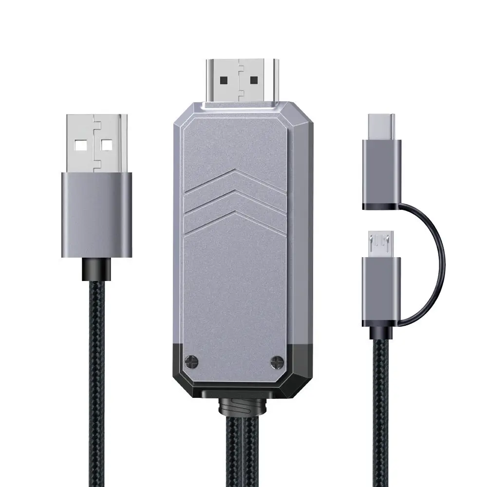 안드로이드 휴대폰 미러링 마이크로 USB C타입 to HDMI 케이블 변환기, MHL to HDMI 어댑터, 1080P