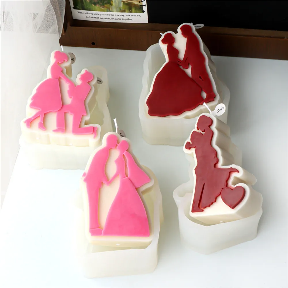 DIY Simple Hug Family Candle Silicone Mold Love Couple Candle Mould Valentine Gift Aromatherapy Candle Resin Plaster Making