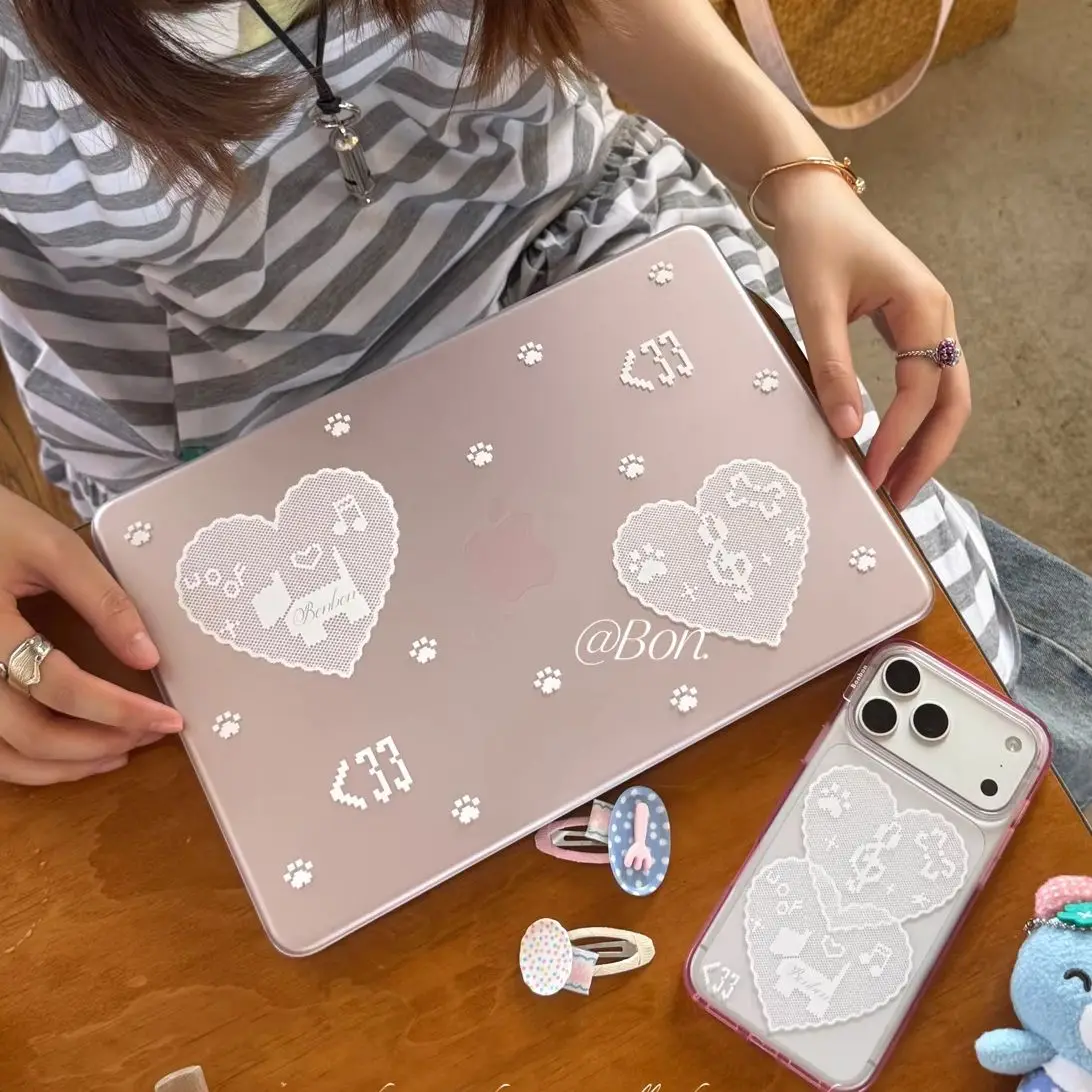 Love Kawaii Puppy New Laptop Case For Macbook 13Neo A3404 Air 13.6 M4 M3 M2 A2681 A3113 A3240 Air13.3 A1932 15 Protective Cover