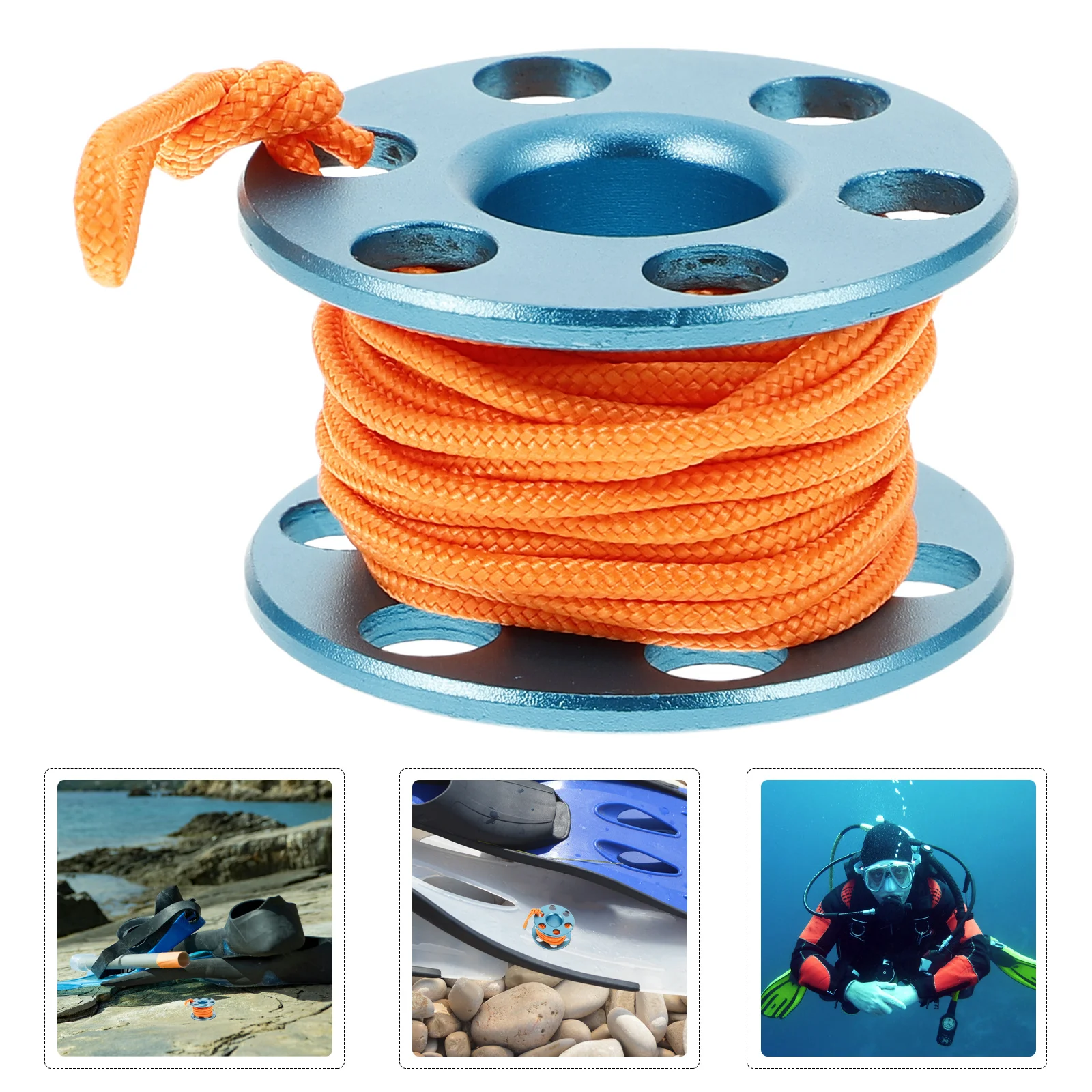 

Stylish Glow-in-The-Dark Diving Spool Reel Compact Mini Scuba Accessory Portable Design Underwater Position Marking