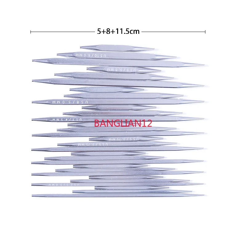 

Набор для вязания, 3 съемных квадратных вязальных спиц из алюминия (5+8+11,5 см) для свитеров.