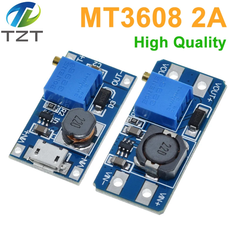 1/5/10PCS MT3608 DC-DC Step Up Converter booster power supply module boost Step-up Board MAX Output 28V 2A for Arduino