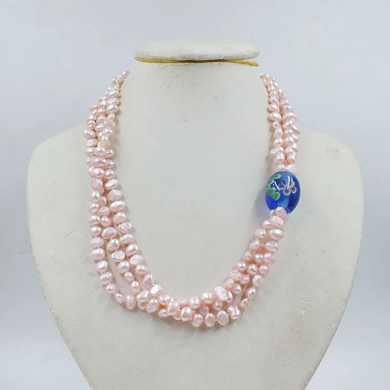 

7MM natural freshwater Baroque pearl necklace. Send a girl's birthday. Most Beautiful Gift 50CM