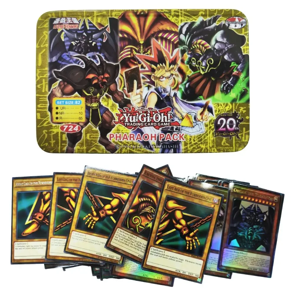 

Колода Yu-Gi-Oh 724, упаковка PHARAOH, английская голографическая игровая коллекционная карта, золотой белый дракон, дуэль с белой железной коробкой