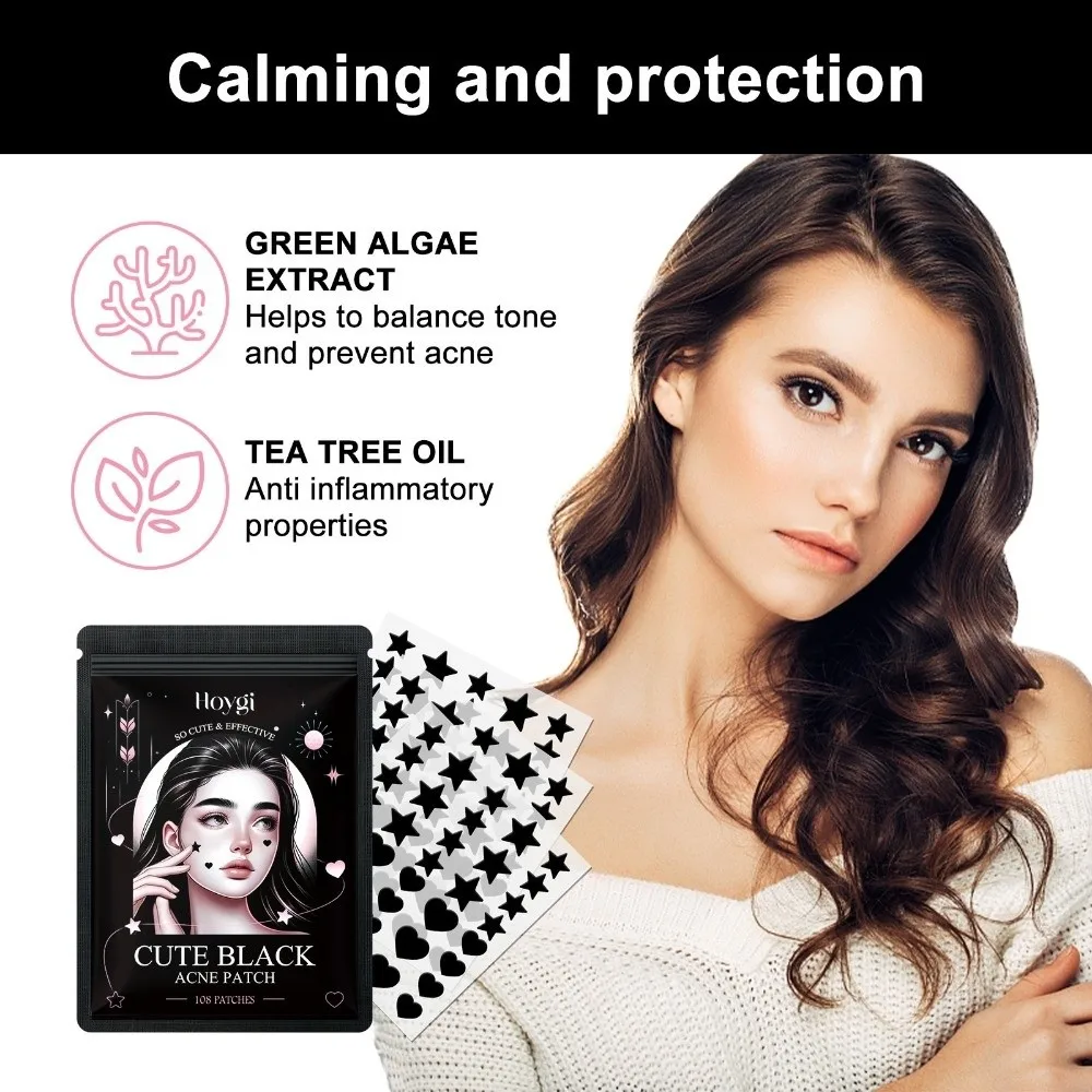 Alcohol Free Black Star Pimples Patch Non Irritating Ultrathin Hydrocolloid Pimples Patch Gentle Formula Beauty Face Patch