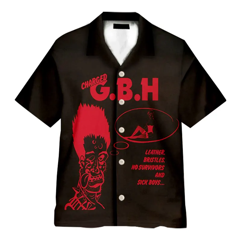 

G.B.H-Rock 3D Print Fashion Casual Shirts Men's /Women's Short Sleeves Loose Breathable Tailored Collar Hawaii Shirts