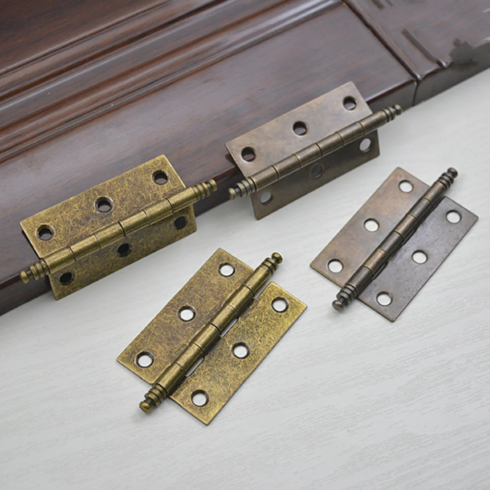 

Iron New Chinese Style Folding Hinges Easy To Install Durable Bronze Vintage Hinge Crown Head Wooden Boxes