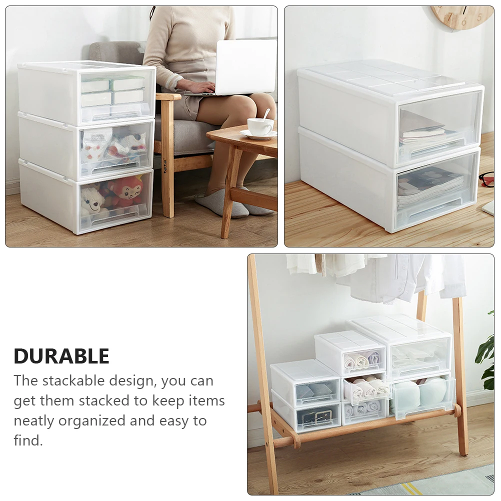 

Drawer Type Storage Box Household Large Capacity Plastic Stackable Transparent Container For Clothes Shoes Scarf Storage Case
