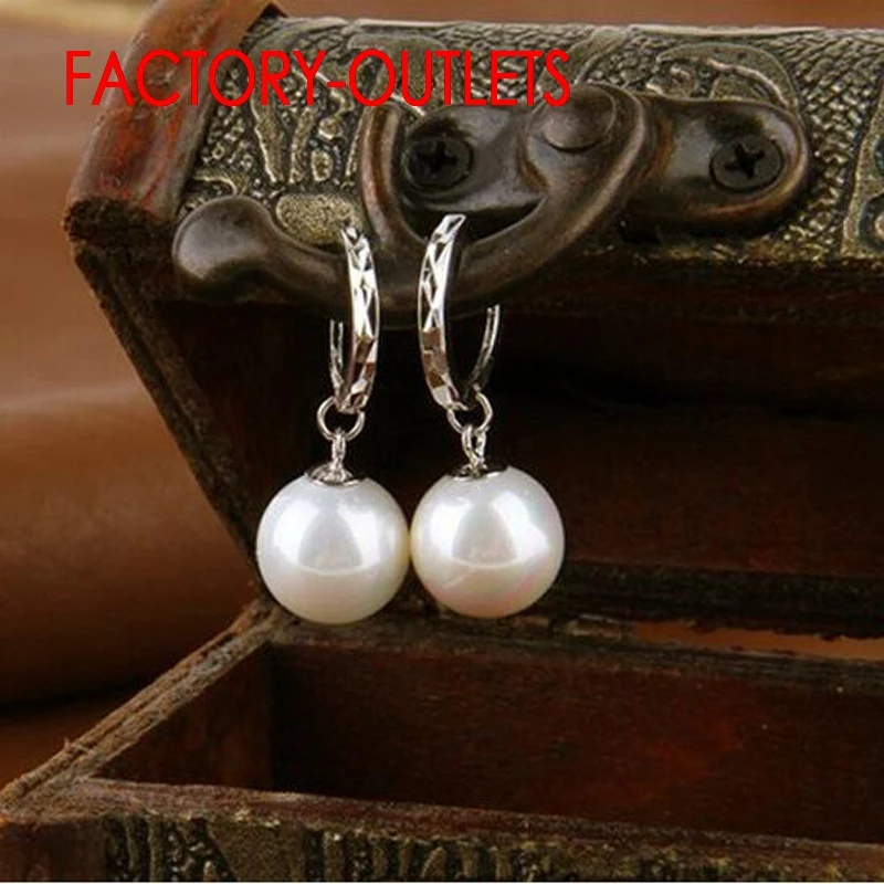 Newest High Quality 925 Sterling Silver With Freshwater Pearl Hoop Earrings For Women Lady Fashion Jewelry Factory Direct Sale