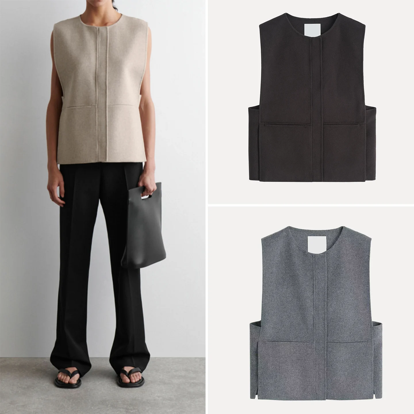 

Casual Sle Double Wool Blend Women's Vest Autumn New Arrival Z Brand Faionable Ladies' Outerwear Regular Thin