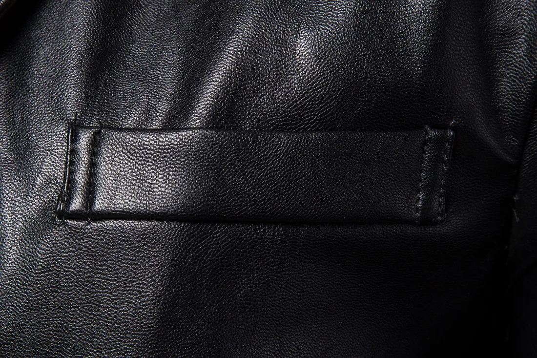 Autumn New Men's Polo Neck Slim Fit Leather Coat Large Men's Leather Suit European and American Style PU