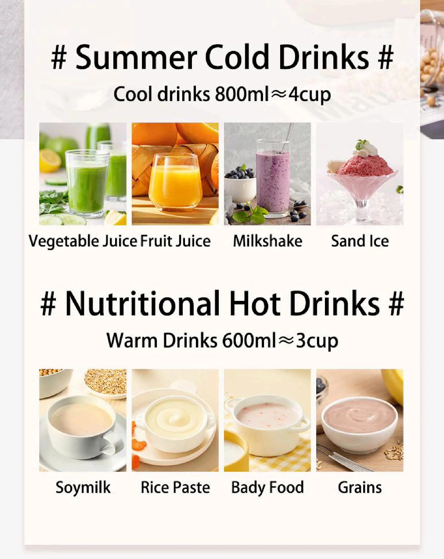 SUNATUR 600w Soybean Milk Maker - 800ml Heated Wall Breaking Machine, for Nut Vegetable (HB-B6K)