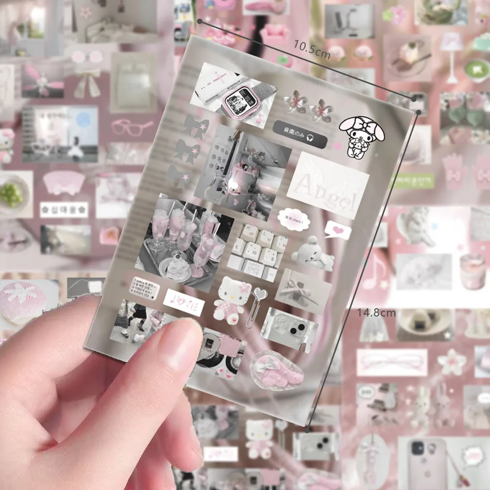 8 قطع من ملصقات السلسلة الوردية على الطراز الإضافي - شارات أحمر الخدود الناعمة لكتب اليد والمجلات وحافظات الهاتف LanLanStickersWorld Store #5